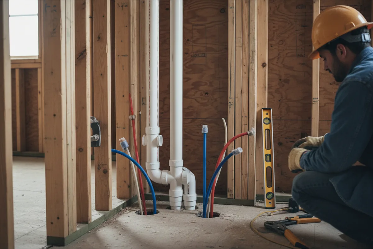 Drain and supply rough-in during Drain Cleaning in Peach Bottom